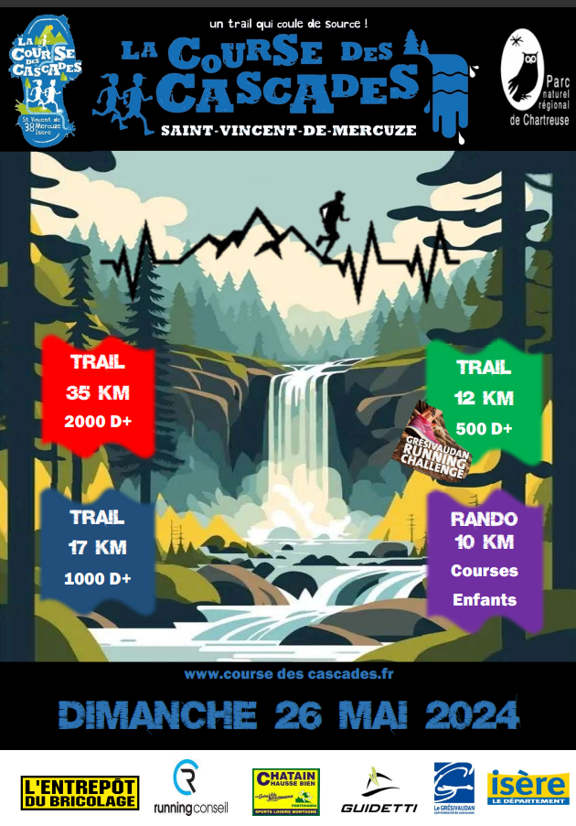 Affiche 2024 trail course des cascades